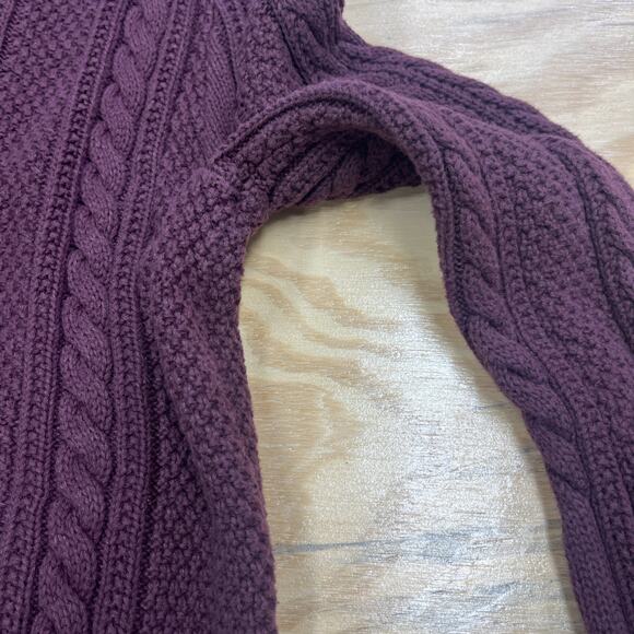 Goodfellow & Co. Chunky Cable Knit Fisherman Sweater Men’s Small Burgundy Heavy - Picture 6 of 10